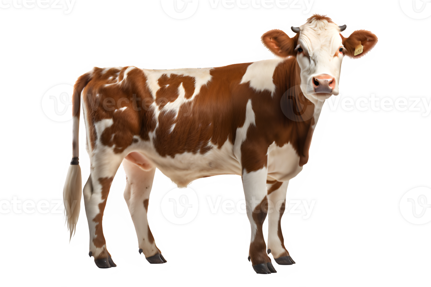 dairy cow isolated on transparent background ,cows cut out png ,generative ai