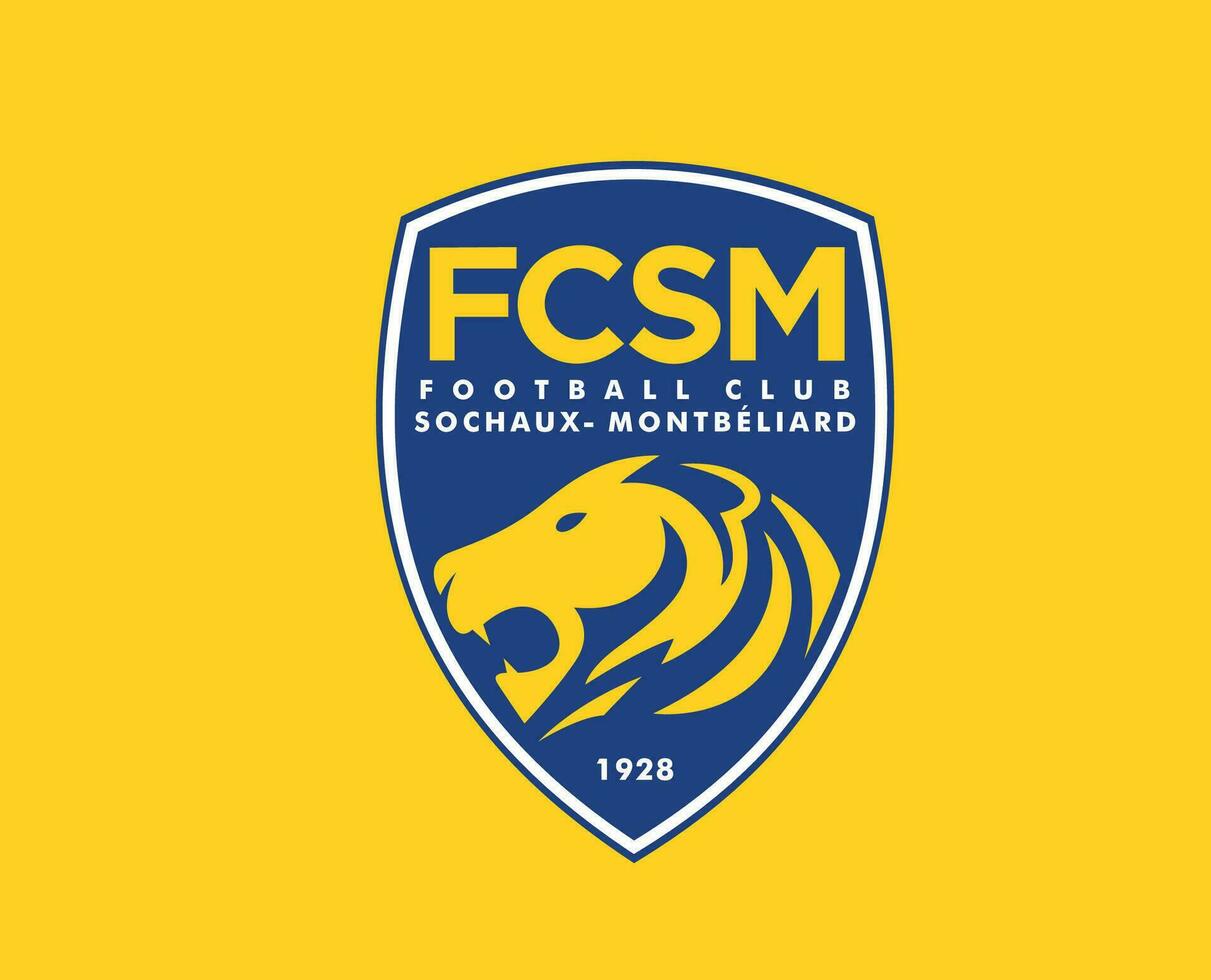 FC Sochaux Club Logo Symbol Ligue 1 Football French Abstract Design Vector Illustration With Yellow Background