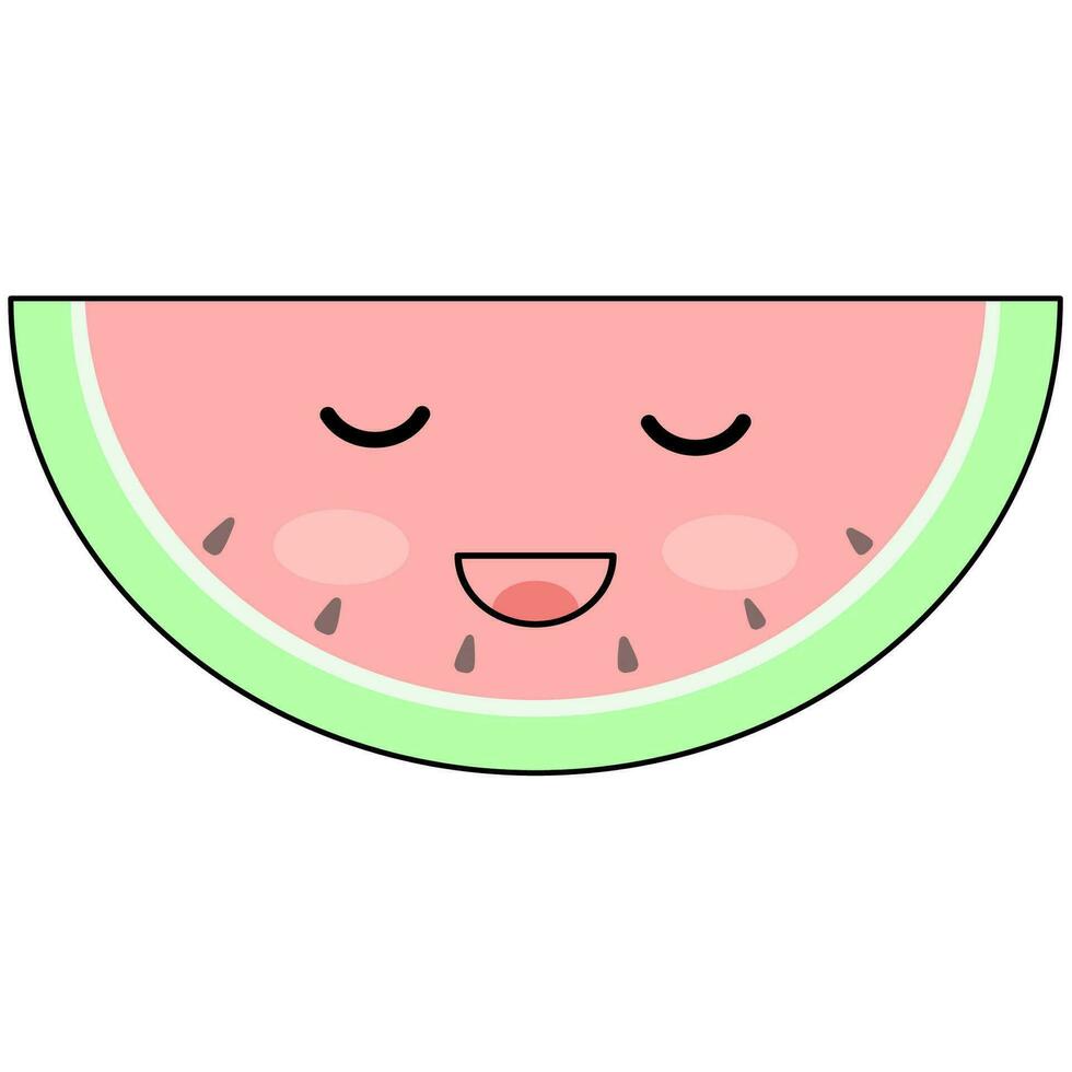 Cute watermelon in pastel colors, white background. vector