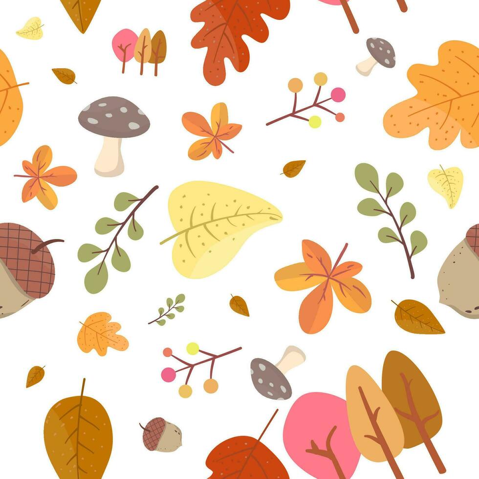 Seamless pattern for autumn fabrics, decorations, wallpaper and wrapping paper. vector