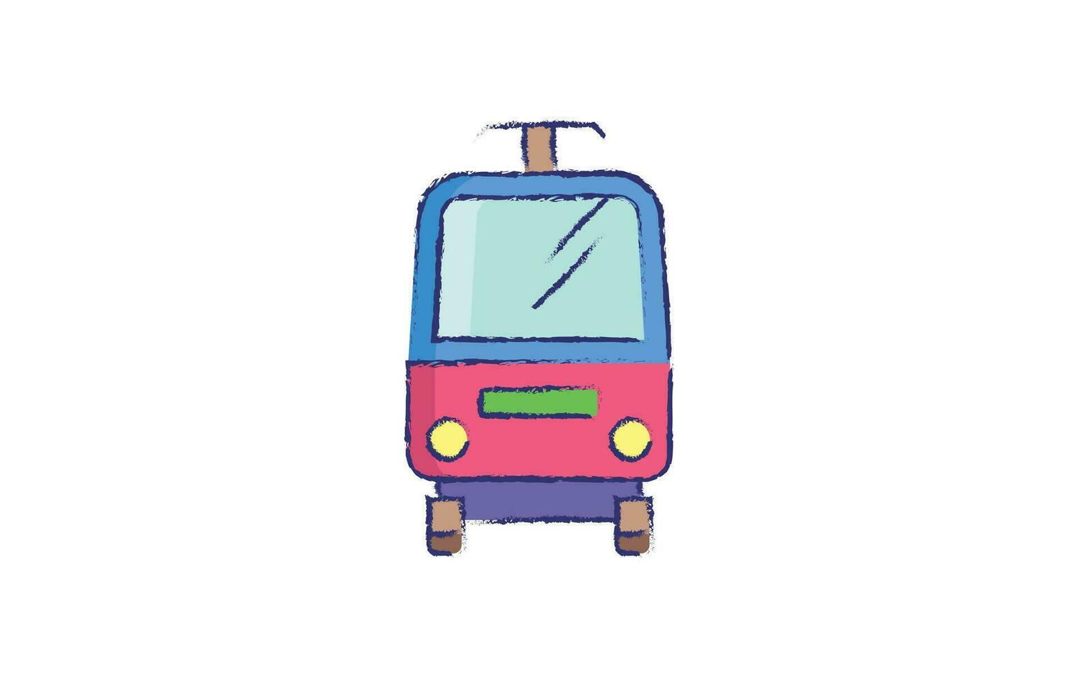 Metro Train hand drawn illustration vector