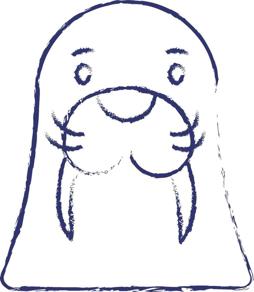 Walrus hand drawn illustration vector