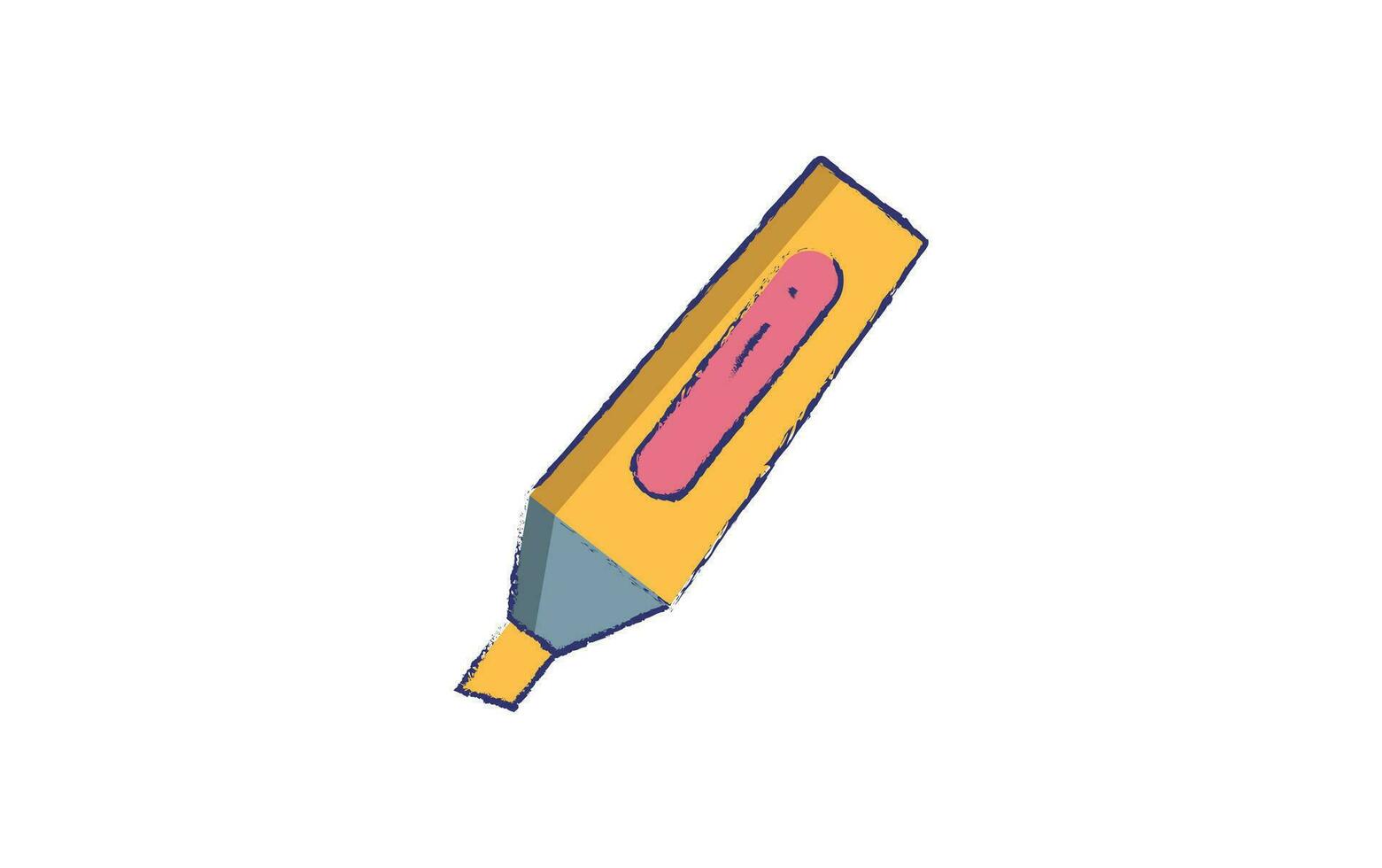 Highlighter marker hand drawn illustration vector