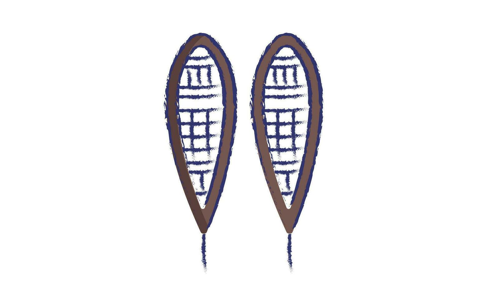 Snowshoes hand drawn illustration vector