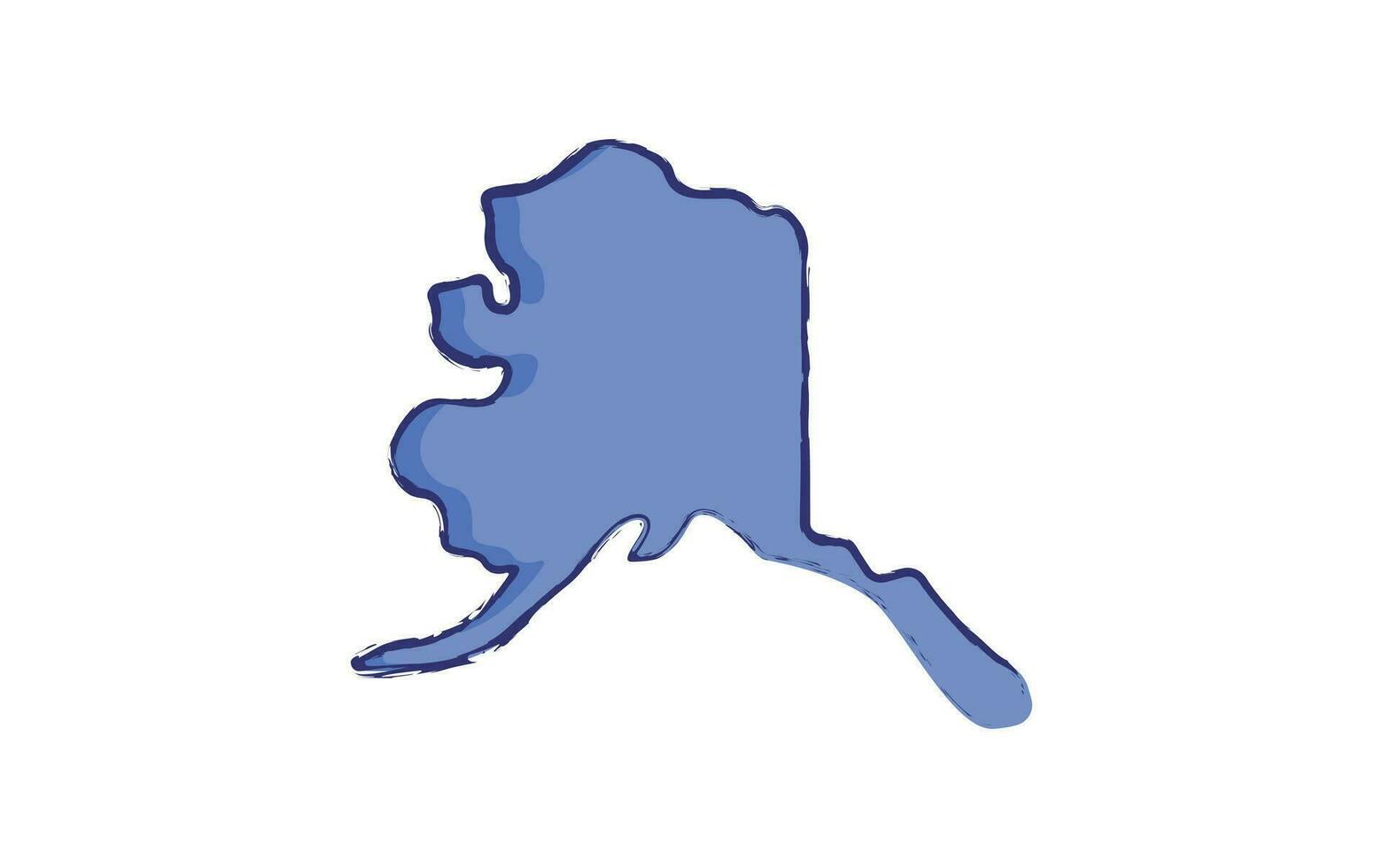 Alaska Map hand drawn illustration vector