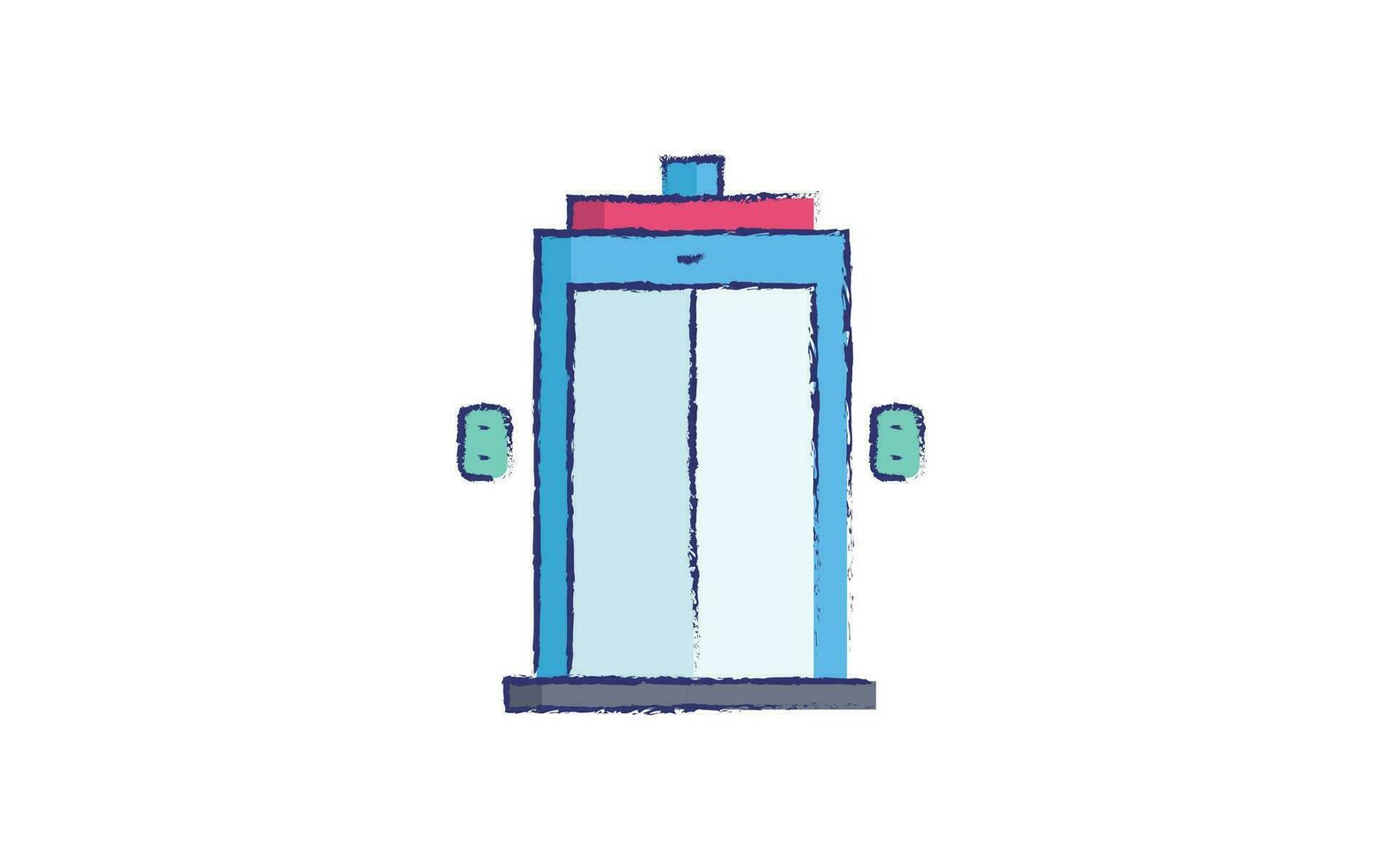 Elevator hand drawn illustration vector