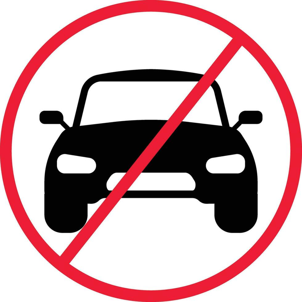 No Car Prohibition Icon Sign vector