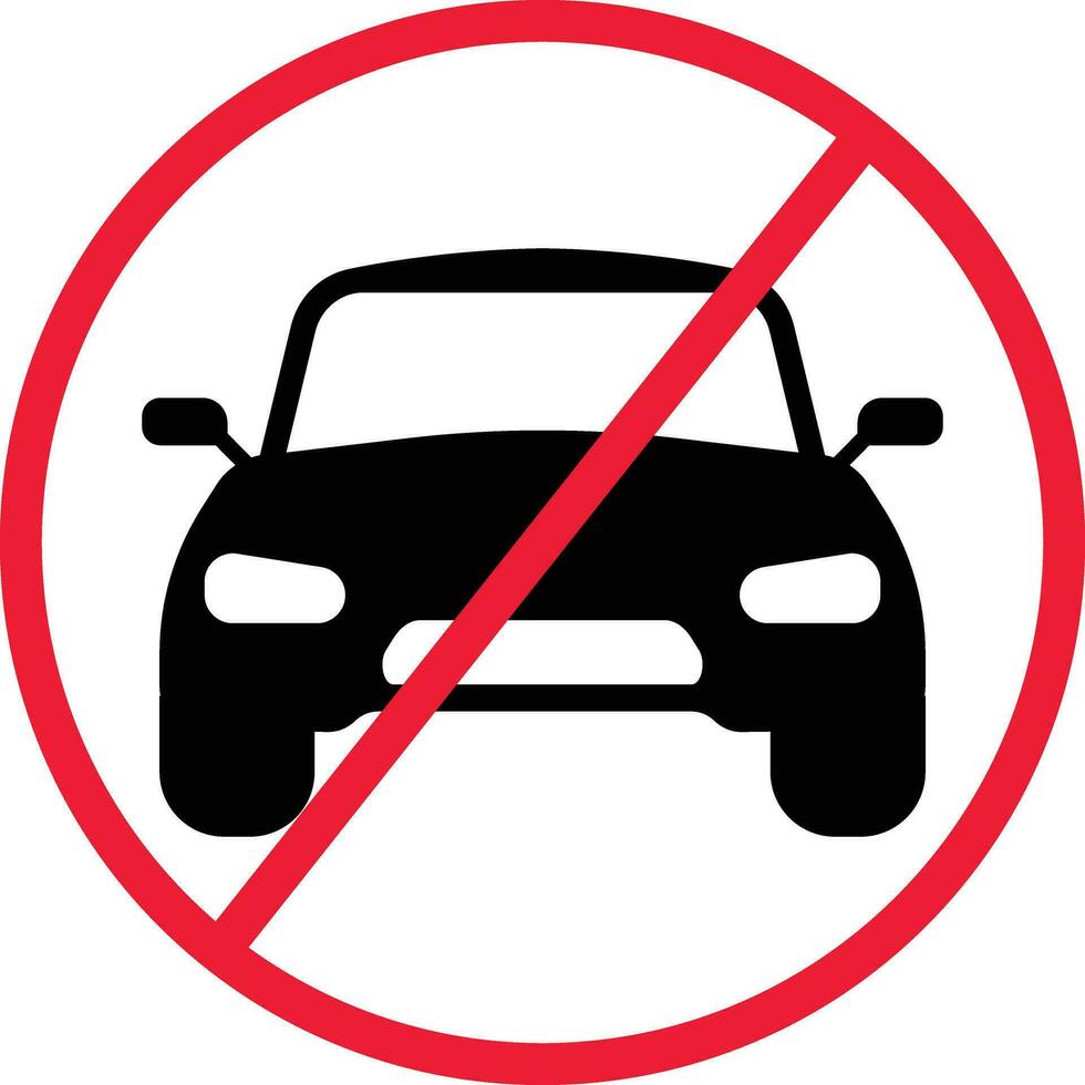 No coche prohibición icono firmar vector