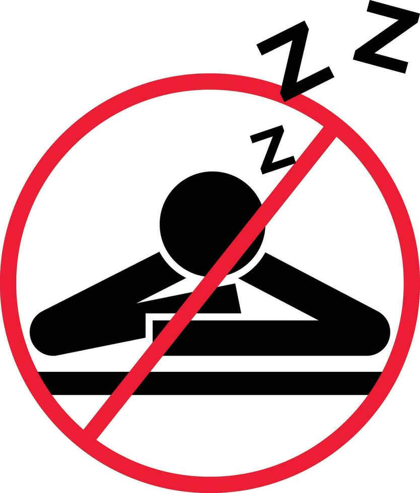 No Sleeping Restriction Icon Sign vector