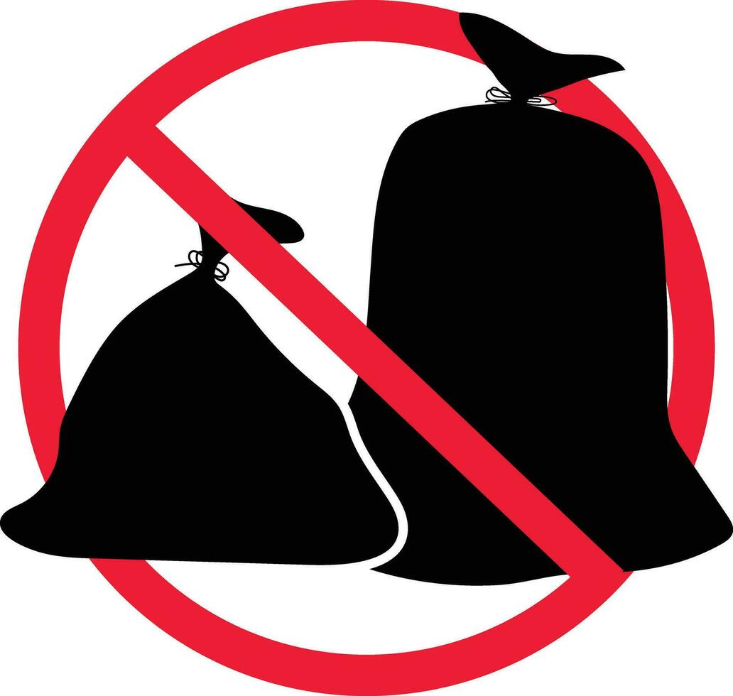 No Garbage, Trash Prohibition Icon Sign vector