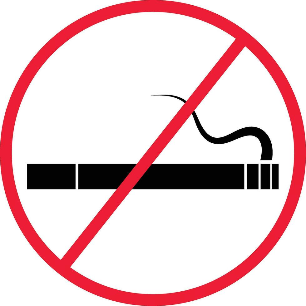 No Smoking Cigarette Prohibition Icon Sign vector