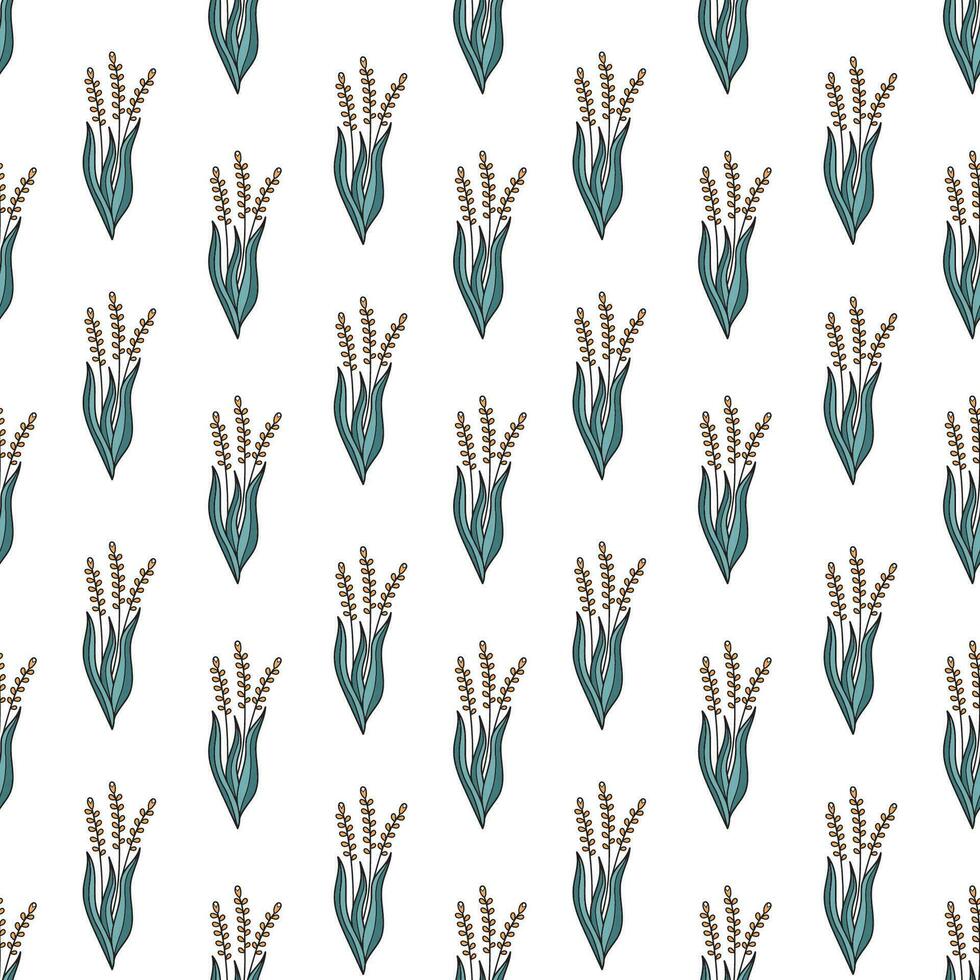 Vector seamless pattern flowers, plants.