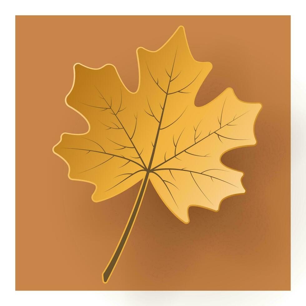 Vector autumn paper cut 3d maple leaf with shadow on brown background. Fall cut out design elements for presentation, banner, cover, web, flyer, card, sale, poster, slide and social media