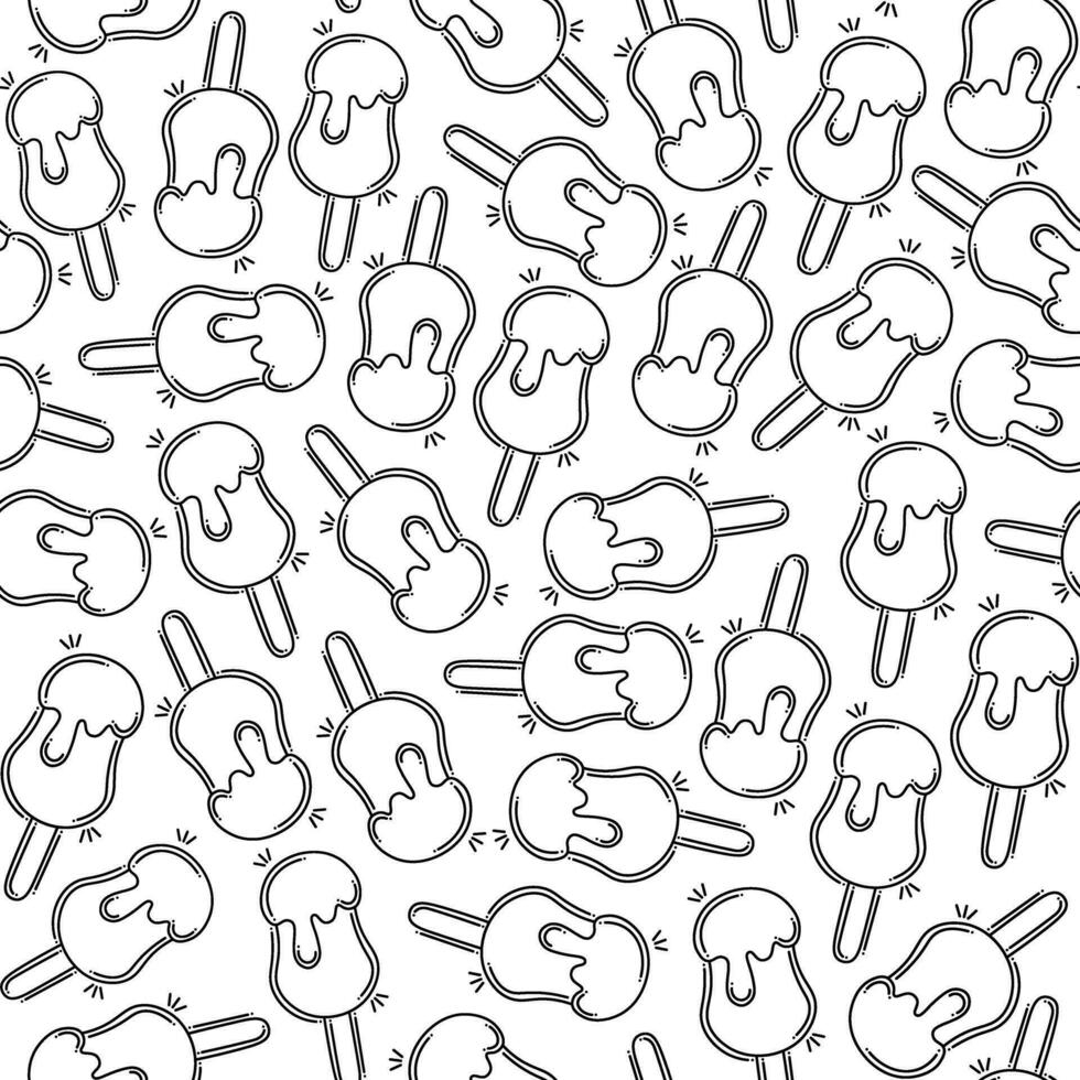 Summer doodle seamless pattern with ice creams vector