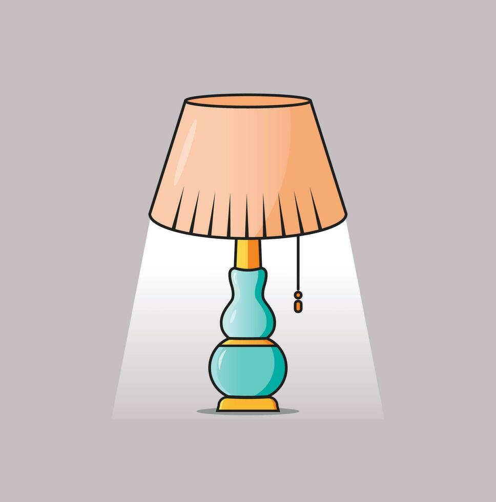 mesa lámpara vector ilustración