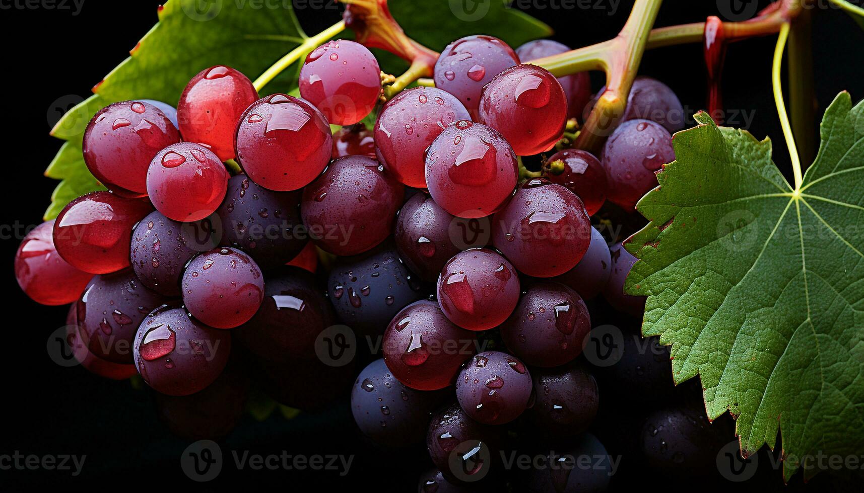 Freshness of nature bounty ripe grape bunch, juicy, organic and healthy generated by AI photo