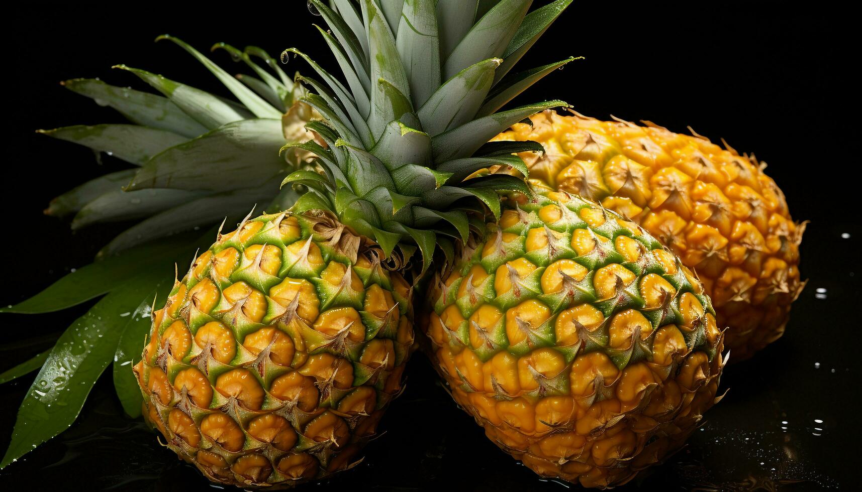 Freshness and sweetness of ripe pineapple, a tropical delight generated by AI photo