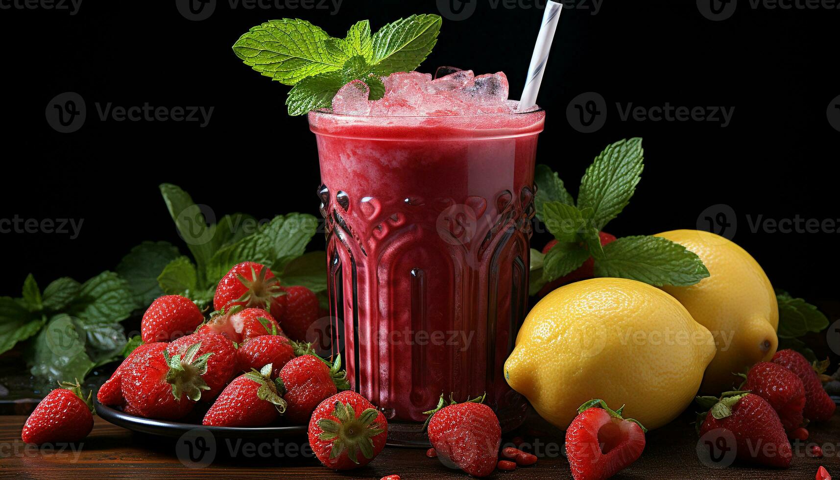 Freshness and nature blend in this healthy eating gourmet cocktail generated by AI photo