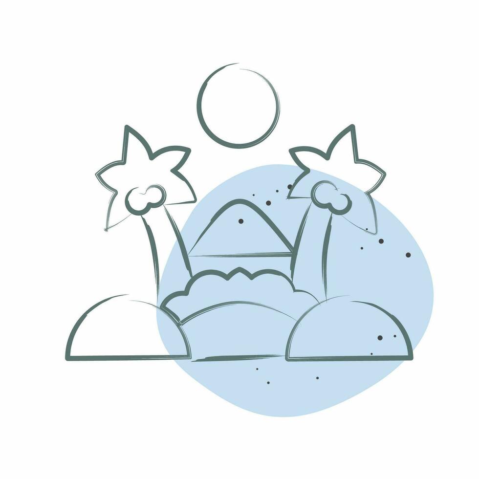 Icon Oasis. related to Saudi Arabia symbol. Color Spot Style. simple design editable. simple illustration vector