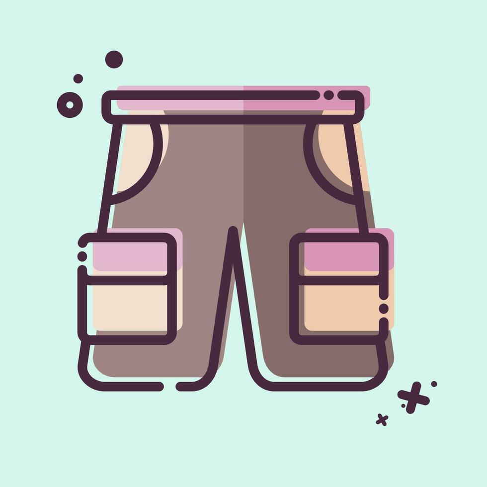 Icon Shorts. related to Camping symbol. MBE style. simple design editable. simple illustration vector