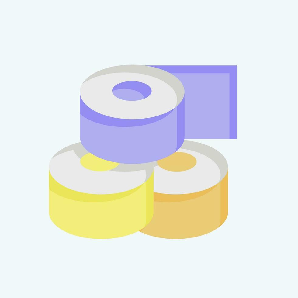 Icon Toilet Paper. related to Bathroom symbol. flat style. simple design editable. simple illustration vector