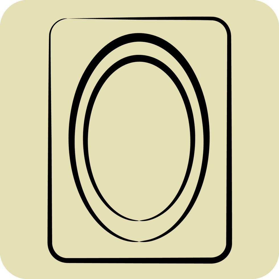 Icon Mirror. related to Bathroom symbol. hand drawn style. simple design editable. simple illustration vector