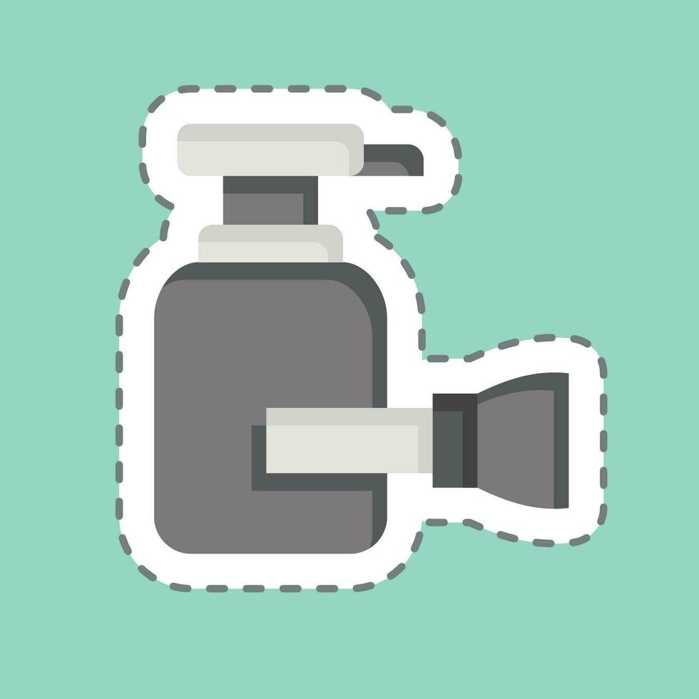 Sticker line cut Shaving Cream. related to Bathroom symbol. simple design editable. simple illustration vector