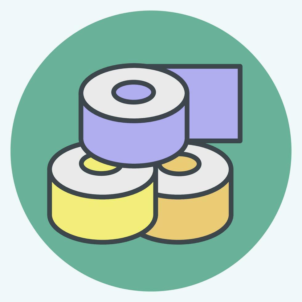 Icon Toilet Paper. related to Bathroom symbol. color mate style. simple design editable. simple illustration vector