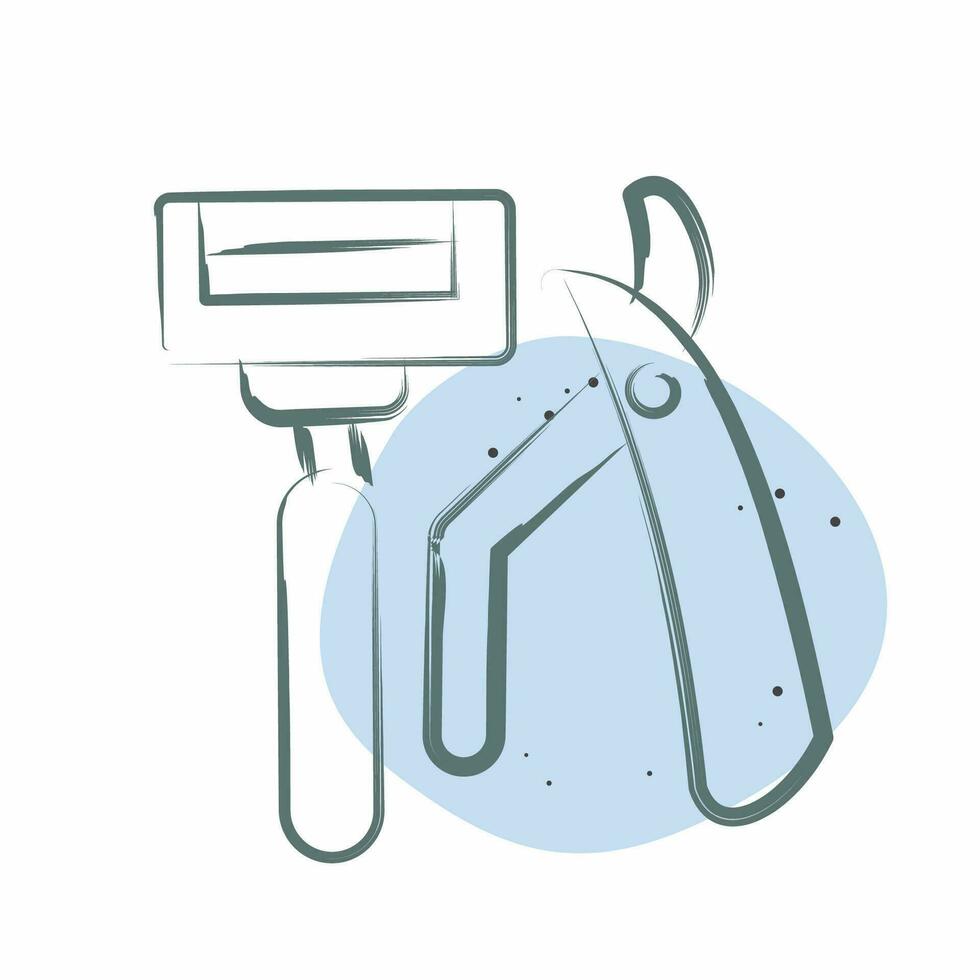 Icon Razor. related to Bathroom symbol. Color Spot Style. simple design editable. simple illustration vector
