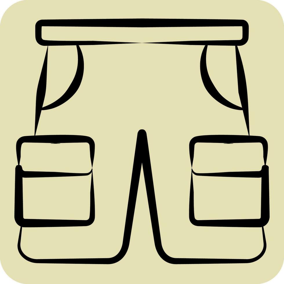 Icon Shorts. related to Camping symbol. hand drawn style. simple design editable. simple illustration vector