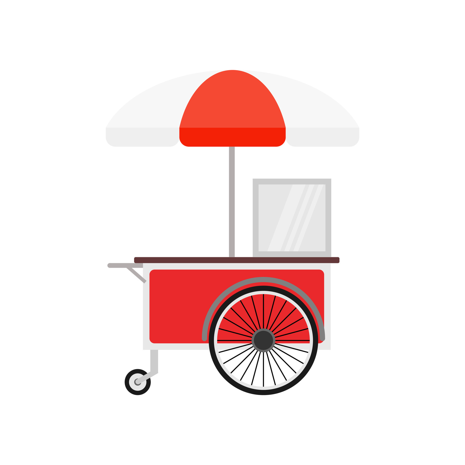 food cart flat design vector illustration.concession cart illustration