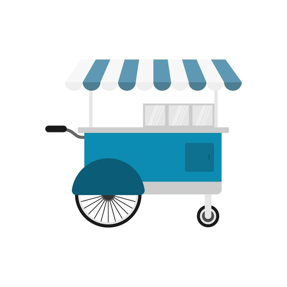 food cart flat design vector illustration.concession cart illustration. street food vending cart