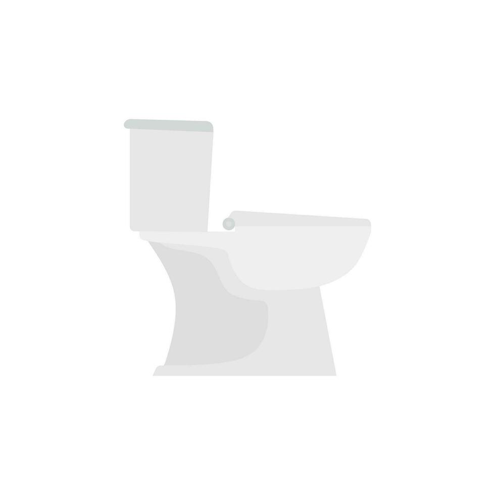 modern toilet bathroom design. white ceramics toilet bowl vector illustration.