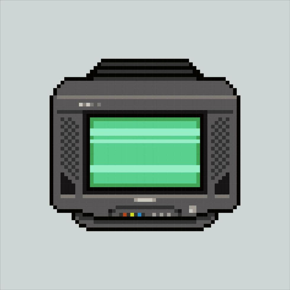 Pixel art illustration television. Pixelated tv. classic tv electronics icon pixelated for the pixel art game and icon for website and video game. old school retro. vector