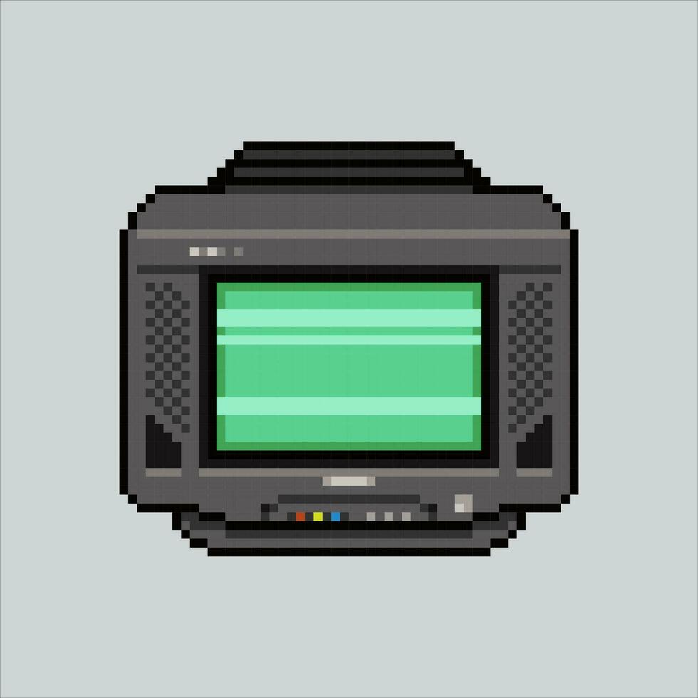 píxel Arte ilustración televisión. pixelado televisor. clásico televisión electrónica icono pixelado para el píxel Arte juego y icono para sitio web y vídeo juego. antiguo colegio retro vector