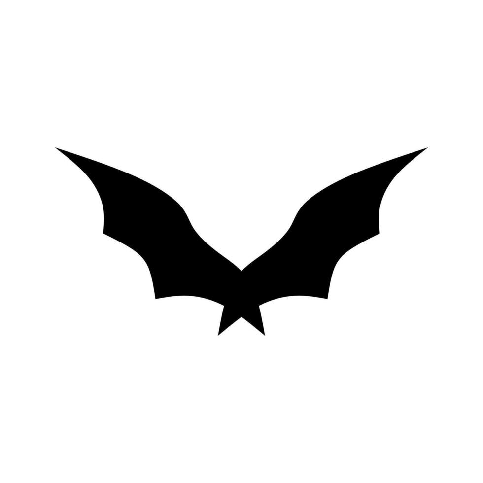 Bat logo design concept vector illustration. Bat silhouette. Printable template. Bat icon isolated on white. Spooky black horror bat graphic.