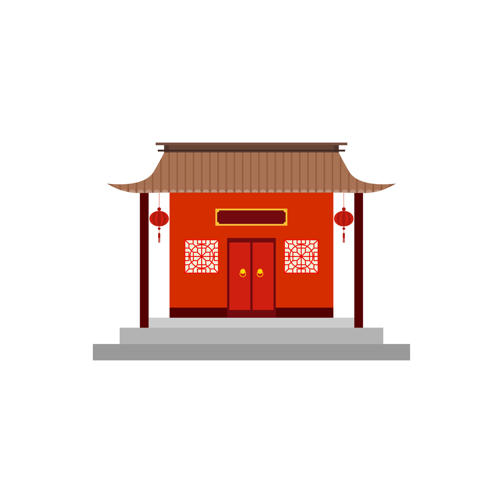 Traditional Chinese House Flat Design Vector Illustration Cultural traditional-chinese-house-flat-design-vector-illustration-cultural