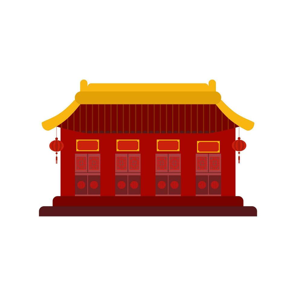 Traditional Chinese House Flat Design Vector Illustration Cultural traditional-chinese-house-flat-design-vector-illustration-cultural