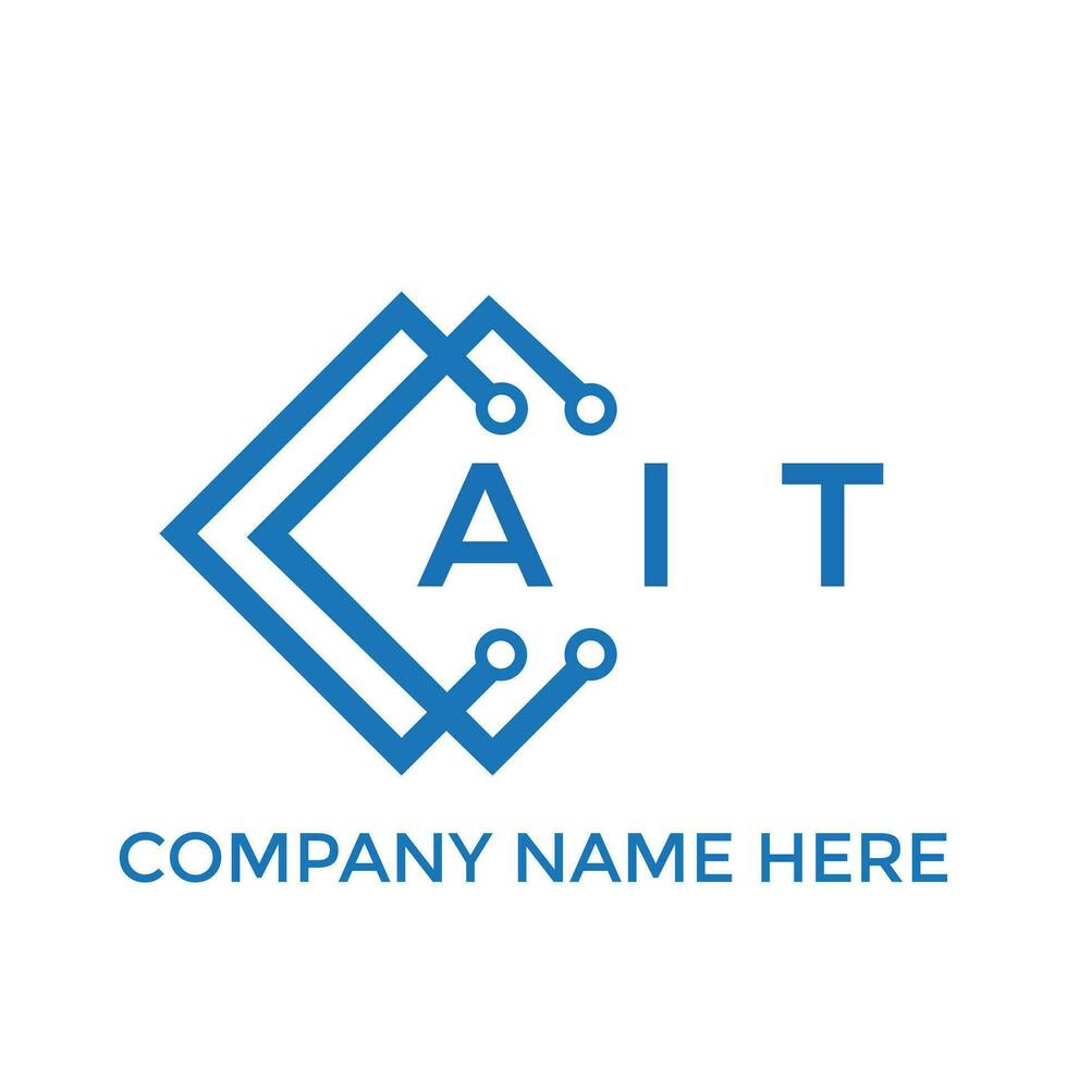 AIT letter logo design on white background. AIT creative initials letter logo concept. AIT letter design. vector