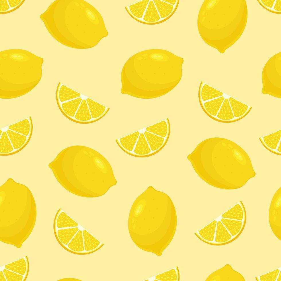 Seamless pattern with lemons. vector