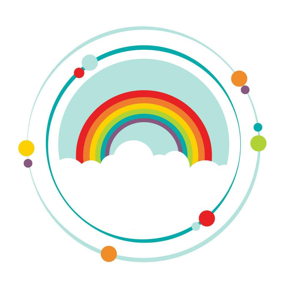 Rainbow in the clouds vector illustration graphic icon symbol