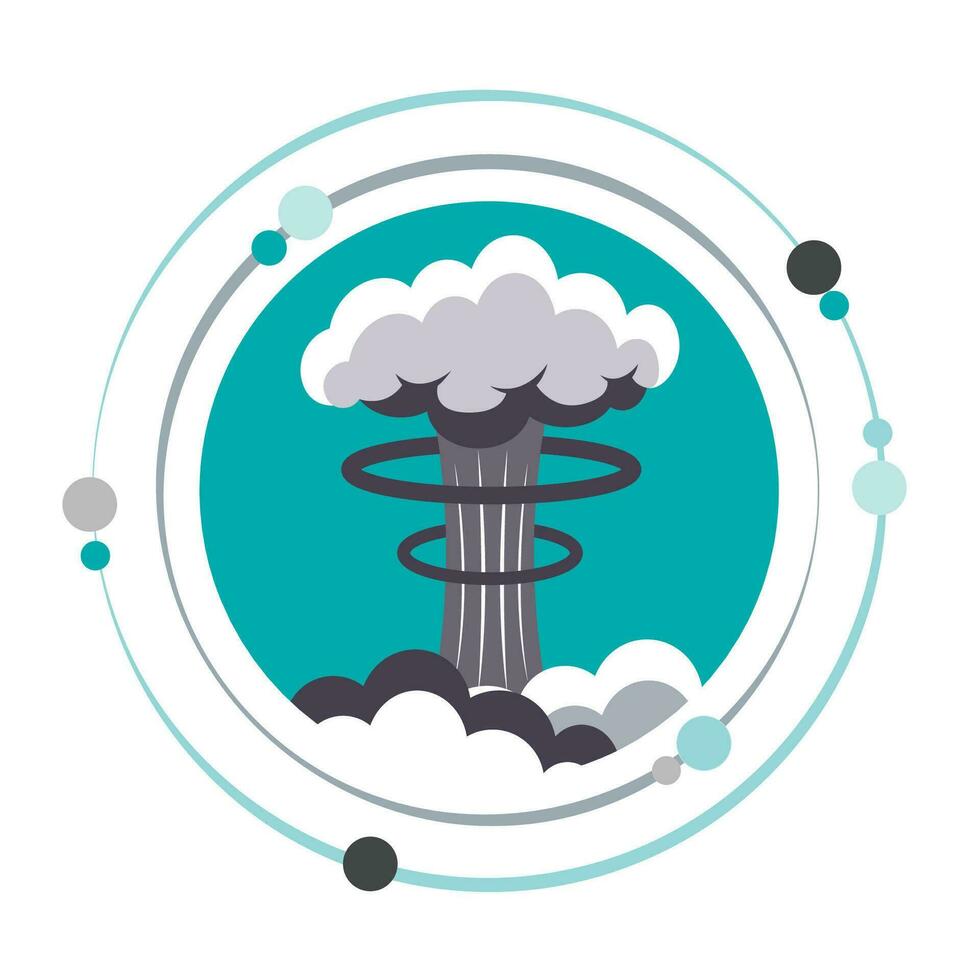 Mushroom cloud explosion vector illustration graphic icon symbol