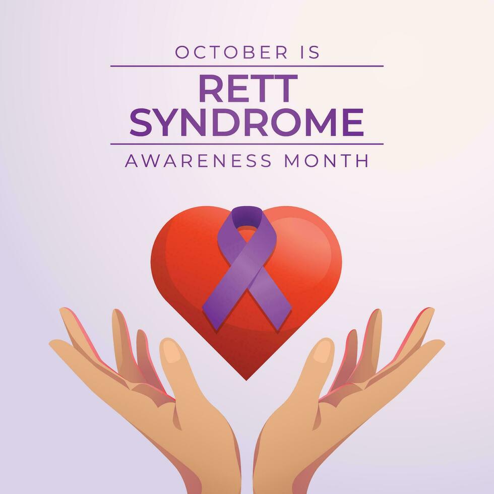 Rett Syndrome Awareness Month design template good for celebration usage. purple ribbon vector design. purple ribbon illustration. flat design. vector eps 10.