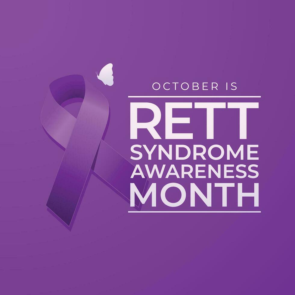 Rett Syndrome Awareness Month design template good for celebration usage. purple ribbon vector design. purple ribbon illustration. flat design. vector eps 10.