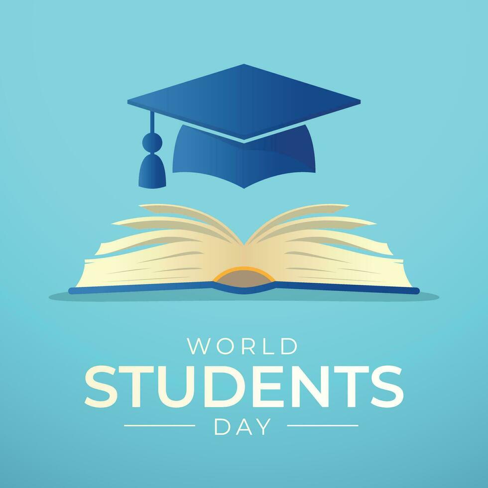 World Students Day design template good for celebration usage. globe book apple pen vector illustration. flat design. vector eps 10.