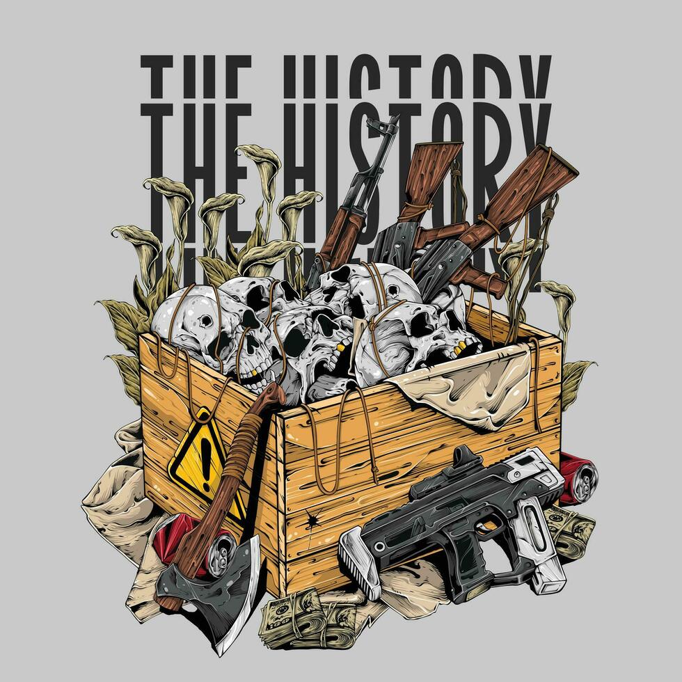 The History of war illustration vector