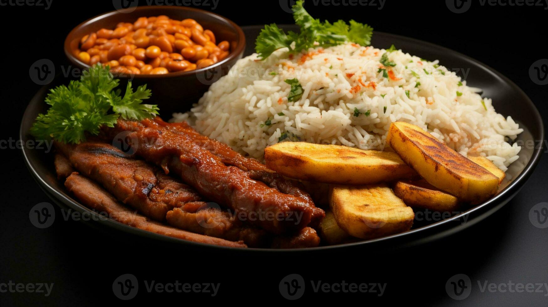 Fried Rice with Spicy Shrimp Paste Dip , Thai Street Food , Asian Food Generative AI photo