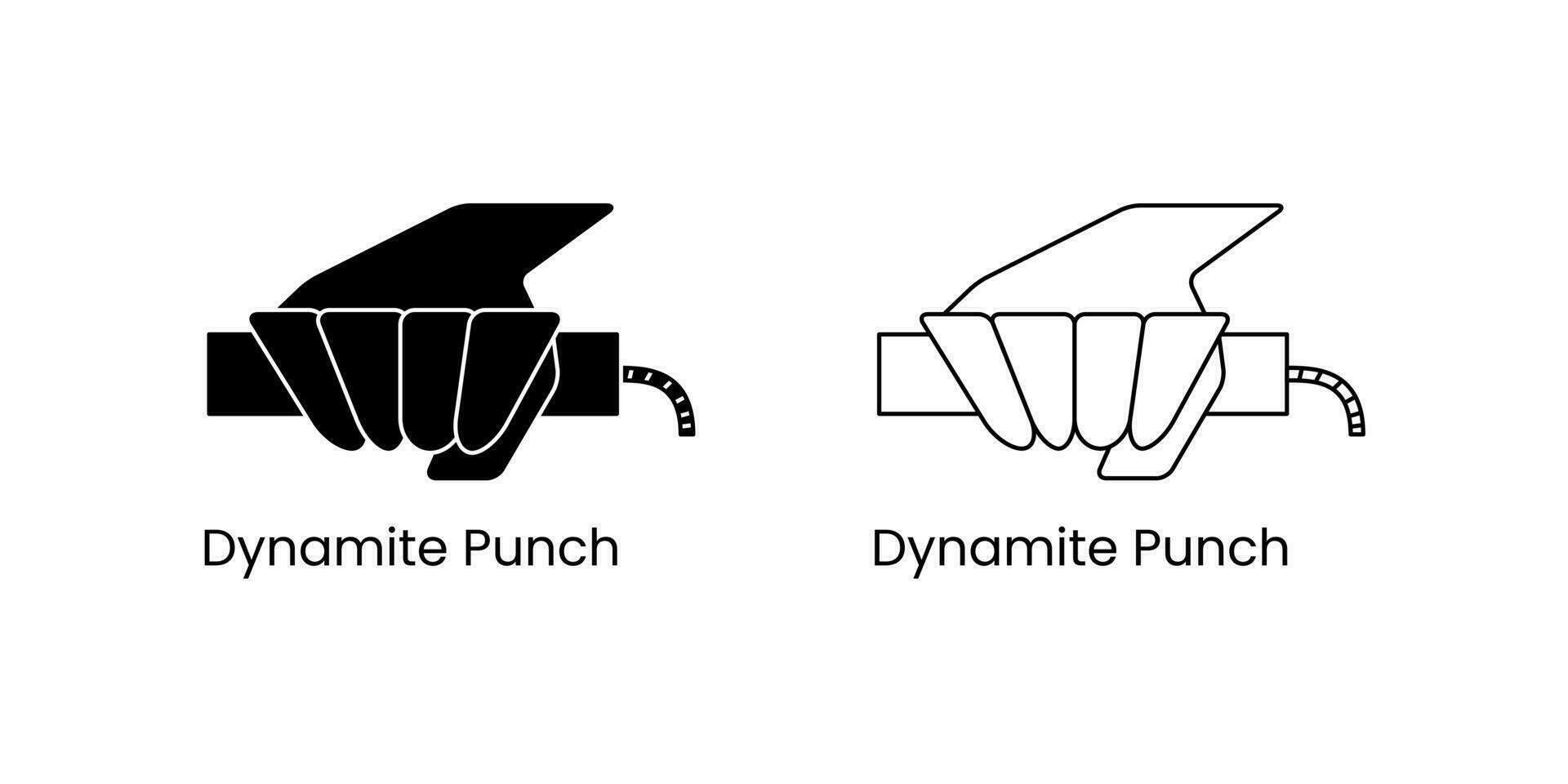 dynamite punch illustration. line, silhouette, simple and minimal style. used for company, label,  brand, logo, symbol, sign, print, icon, emblem vector
