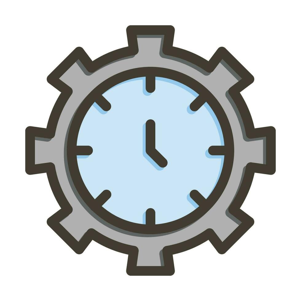 Time Management Vector Thick Line Filled Colors Icon For Personal And Commercial Use.