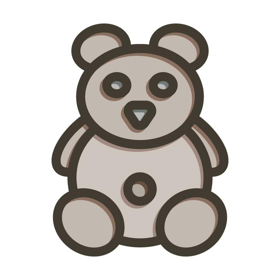 Teddy Bear Vector Thick Line Filled Colors Icon For Personal And Commercial Use.